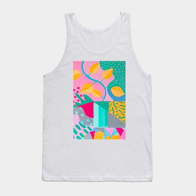 Plant Gouache Painting Tank Top by Kamaloca